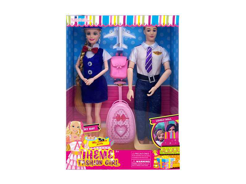 11.5-Inch 9 Joint Solid Flight Attendant Double Doll Series