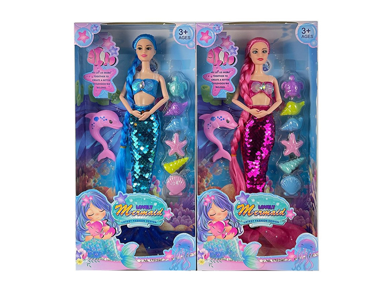 11.5-Inch 9-Joint Solid Mermaid Doll Series