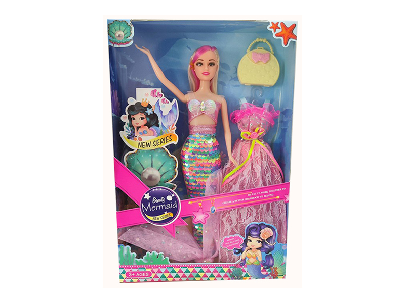11.5Inch Solid Live Hand Dress Mermaid Doll Series