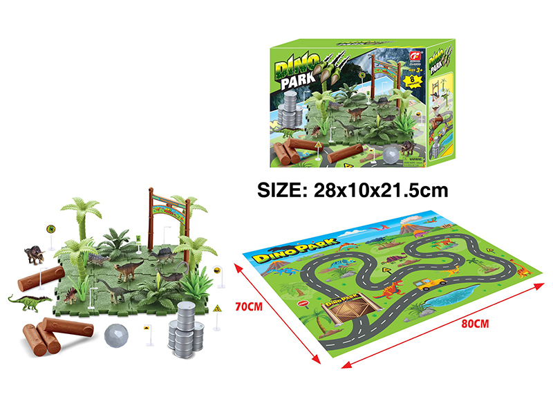 Dinosaur Park Scene Toy With Map