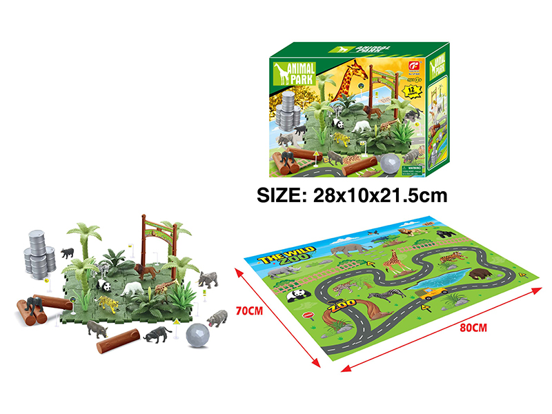 Animal Park Scene Toy With Map