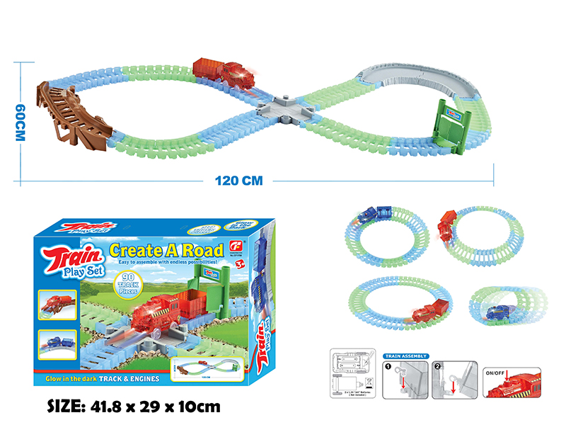 Glow-In-The-Dark B/O Rail Train