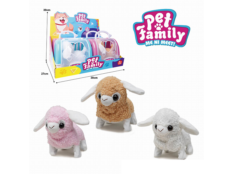 B/O Plush Walking Sheep+Portable Cage(4PCS)