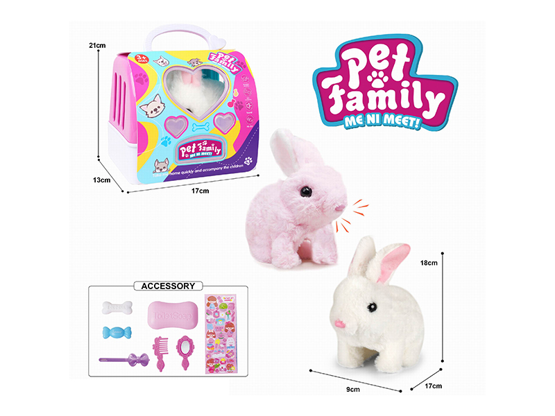 B/O Plush Walking Rabbit+Accessories
