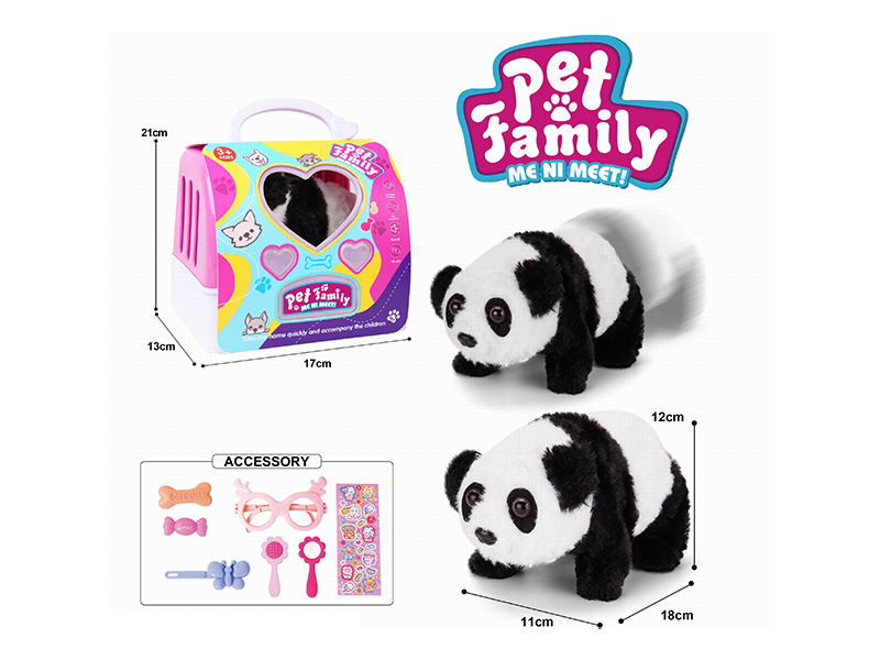 B/O Plush Walking Panda+Accessories