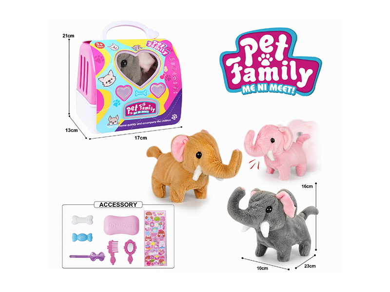B/O Plush Walking Elephant+Accessories