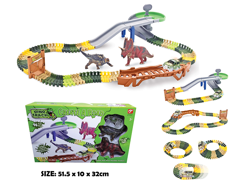 Electric Car Dinosaur Track Set