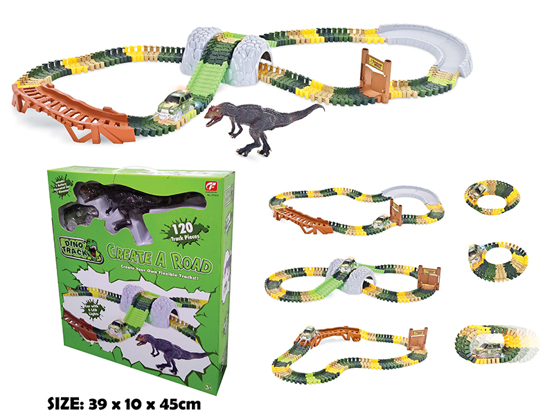 Electric Car Dinosaur Track Set