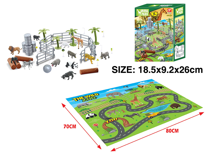 Animals Set With Map
