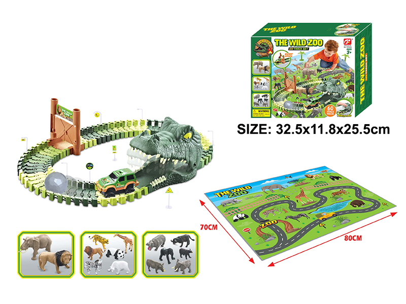 The Wild Zoo B/O Rail Car With Map