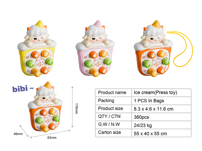 Ice Cream Style Whistle Whack-A-Mole Toy