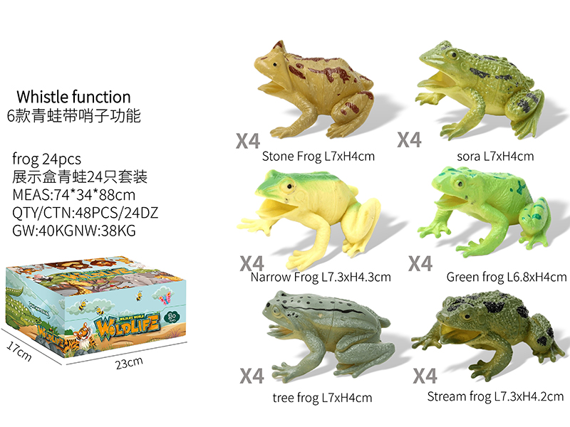 Spray-Painted Simulation Frogs 24PCS