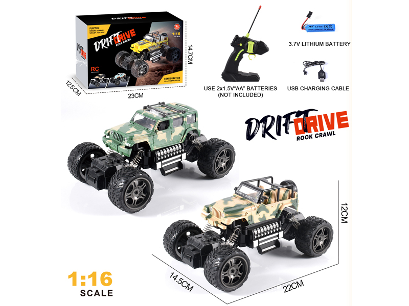 1:16 4CH R/C Jeep/Wrangler Camo Climbing Vehicle