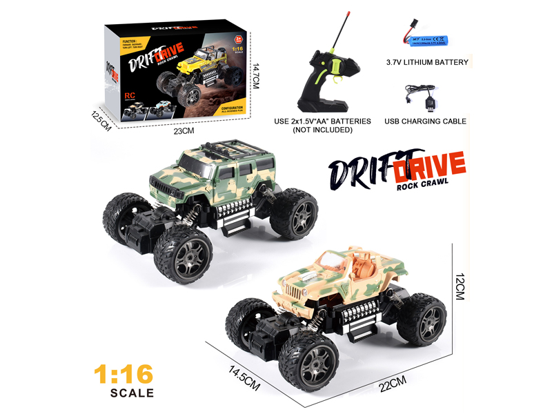 1:16 4CH R/C Hummer Jeep/Dodge Camo Climbing Vehicle