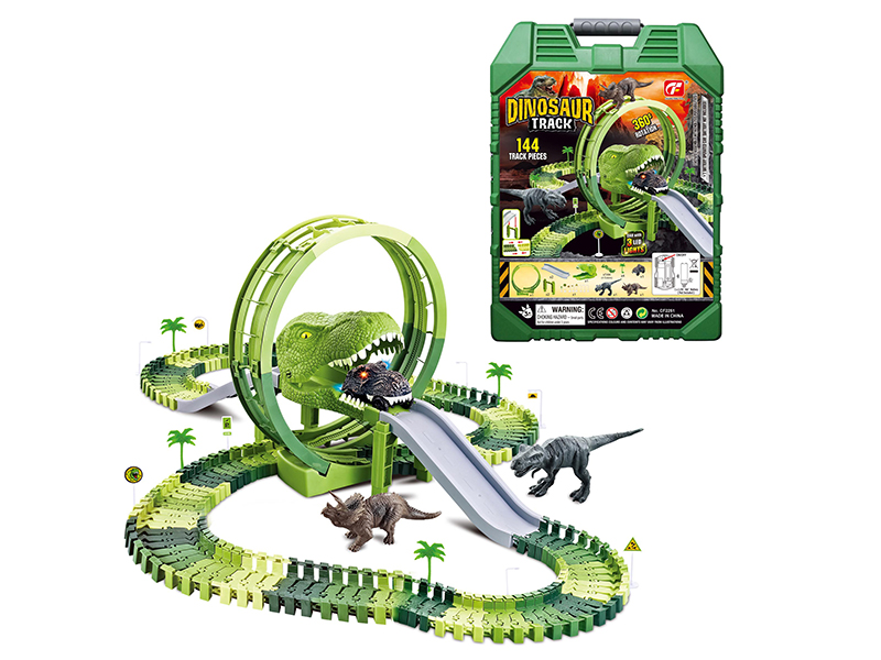 Electric Car Dinosaur Track Set