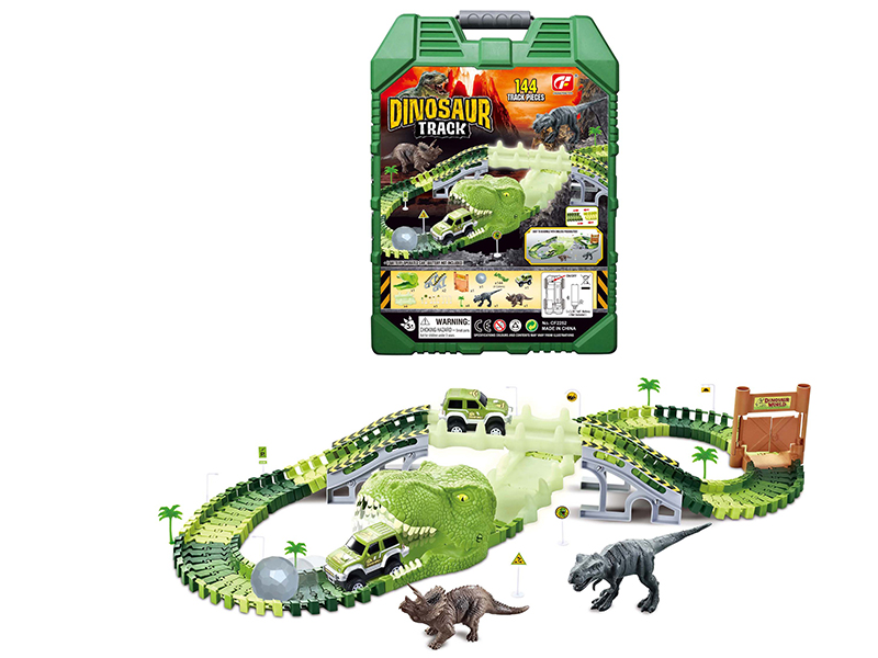 Electric Car Dinosaur Track Set