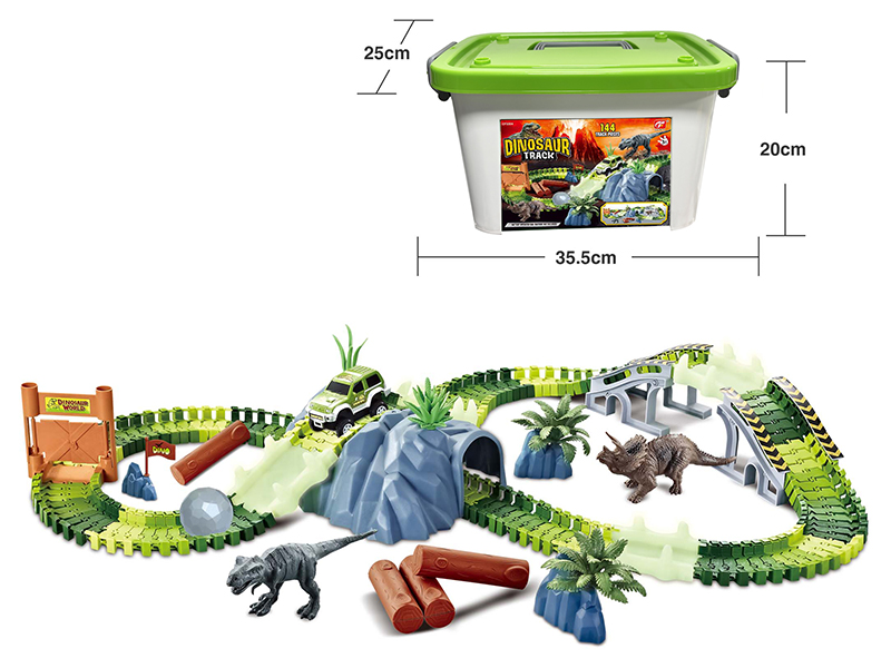 Electric Car Dinosaur Track Set