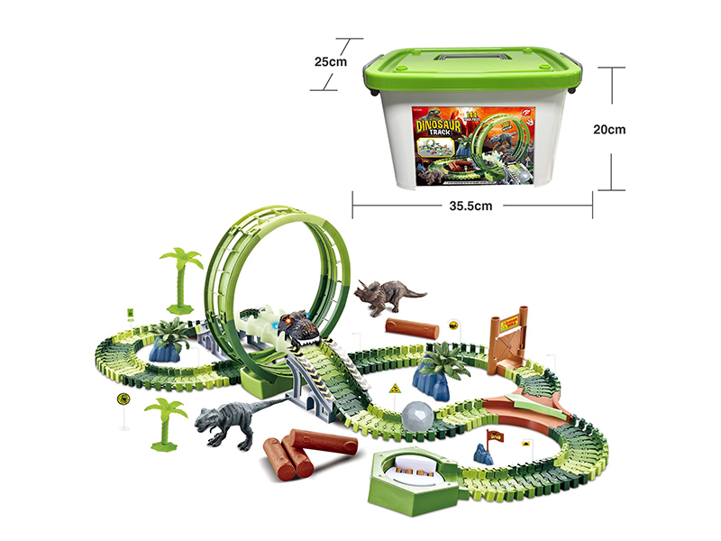 Electric Car Dinosaur Track Set