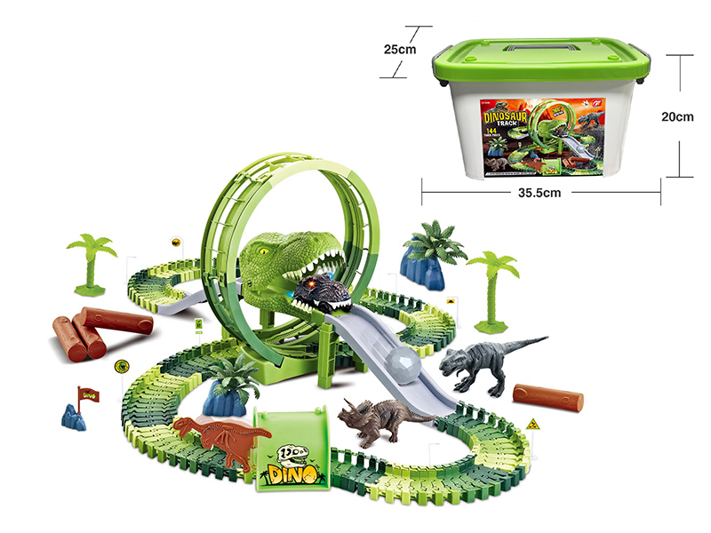 Electric Car Dinosaur Track Set
