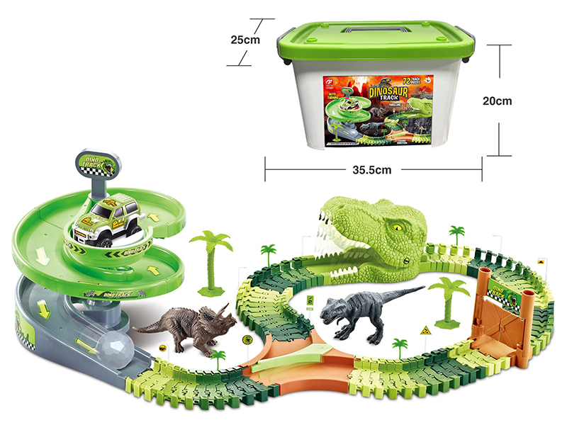 Electric Car Dinosaur Track Set