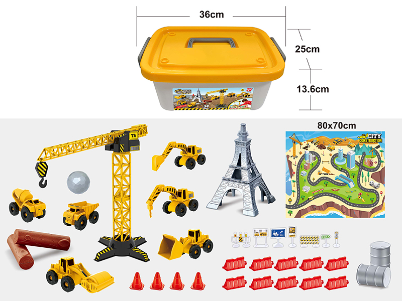 Slide Engineering Trucks Scene Toys With Carpet