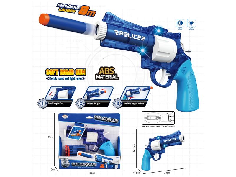 Manual Left-Handed Police Soft Ammunition Gun With Light And Music