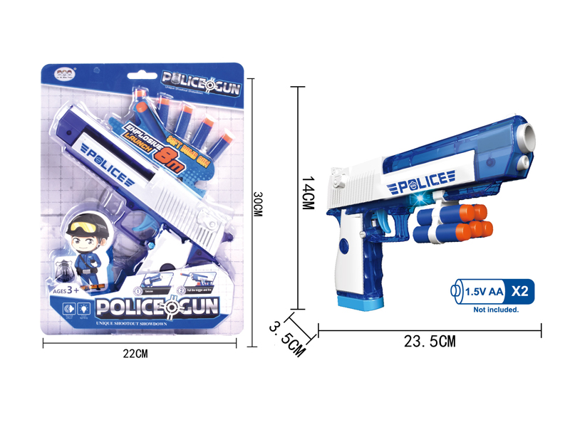 Manual Sand Eagle Police Soft Bullet Gun With Light And Music