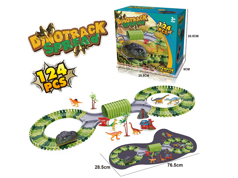 B/O Dinosaur Track Car 124pcs