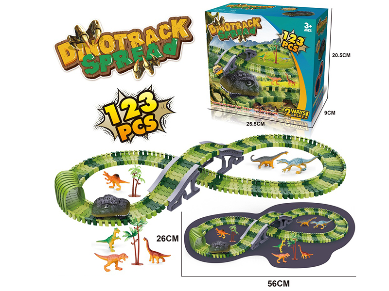 B/O Dinosaur Track Car 123pcs