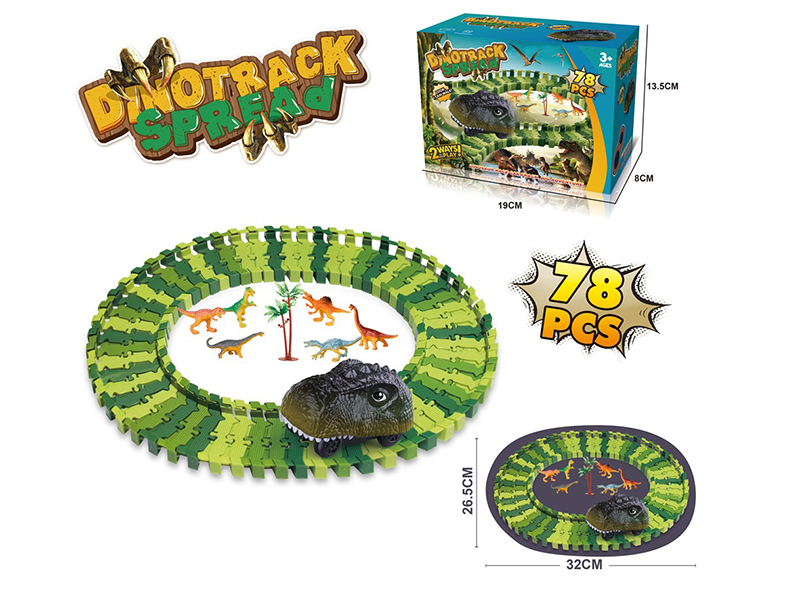 B/O Dinosaur Track Car 78pcs