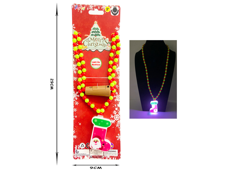 LED Christmas Colorful Sparkling Necklace Beads (Christmas Socks)