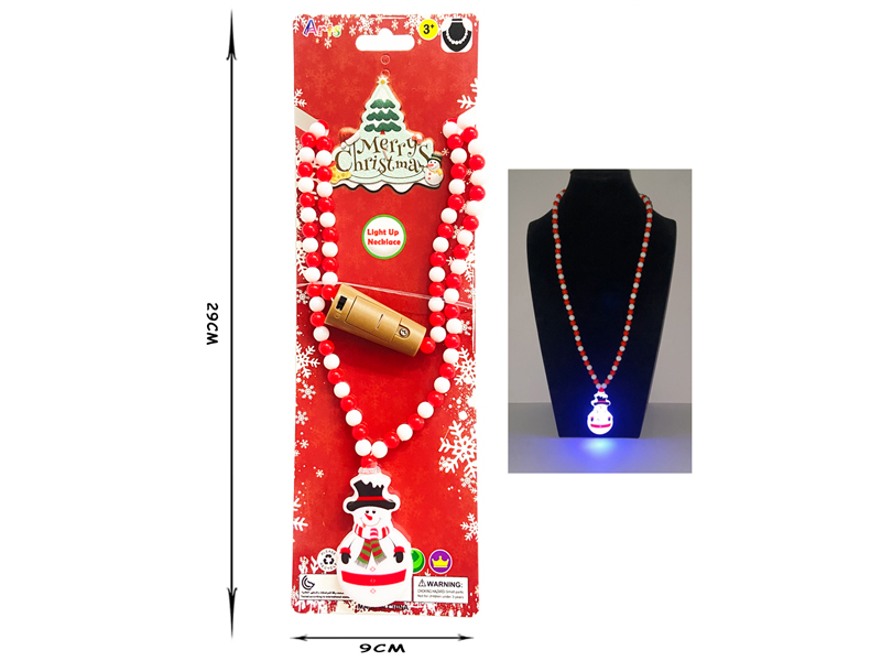 LED Christmas Colorful Sparkling Necklace Beads(Christmas Snowman)