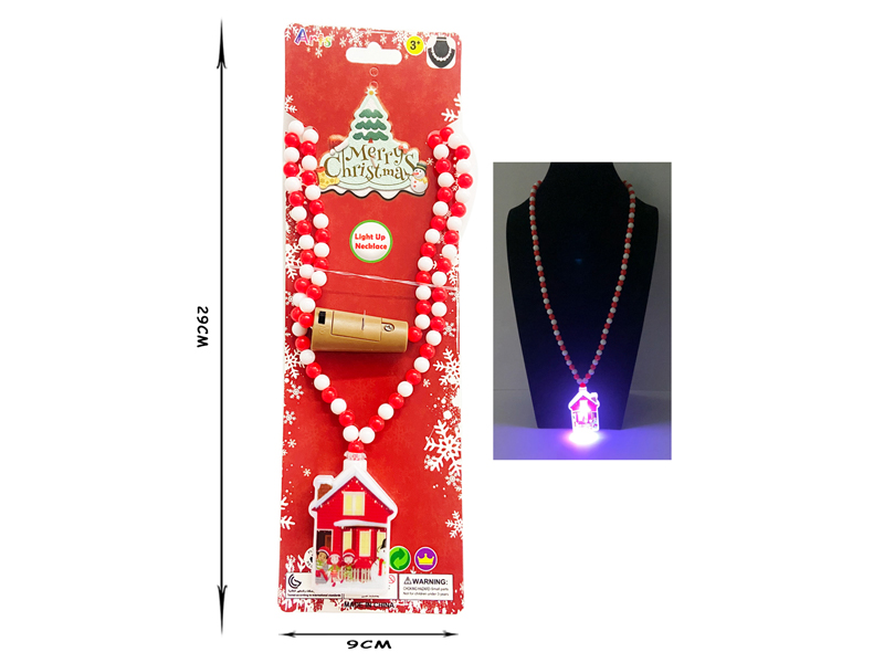 LED Christmas Colorful Sparkling Necklace Beads(Christmas Snowy House)
