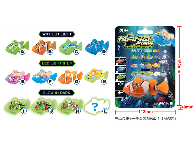 B/O Fish Toy Set With Light