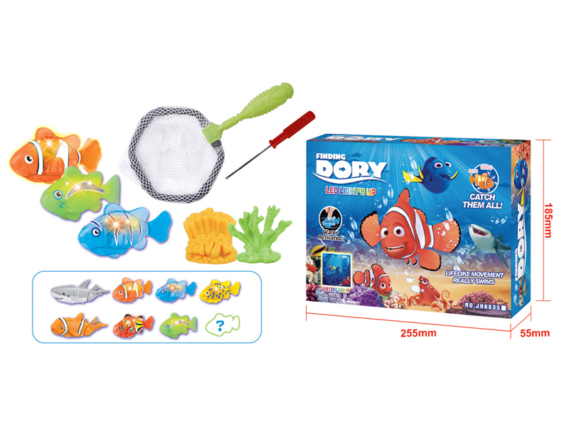 B/O Fish Toy Set With Light