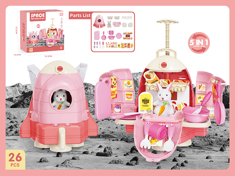 Space Rabbit Backpack Ktchen Set 26pcs