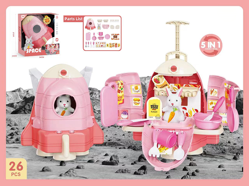 Space Rabbit Backpack Ktchen Set 26pcs