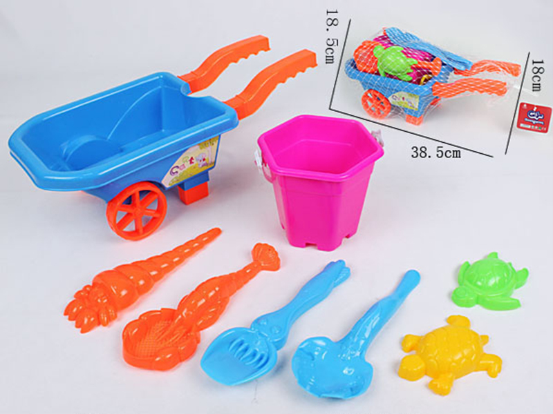 8pcs Beach Toys Cart Set