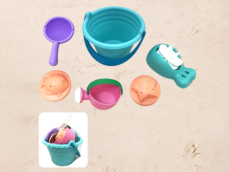 6pcs Soft Plastic Sand Bucket Set