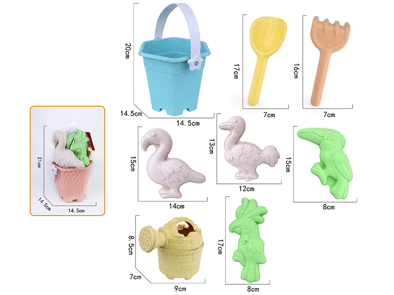 Bird Sand Mold Sand Bucket Set 8pcs