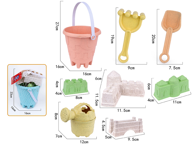 8pcs Sand Bucket Set