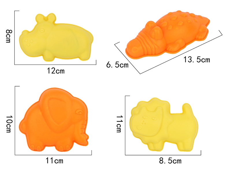 Wild Animals Sand Molds 4pcs