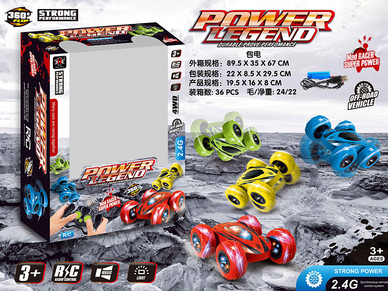 2.4G Remote Control Double-Sided Stunt Car With Lights And Music