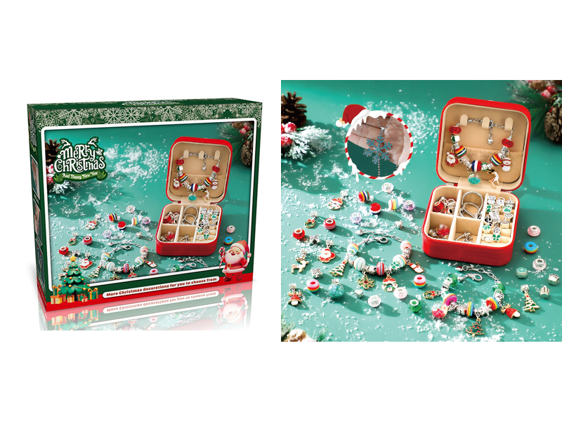 Christmas Double Layer Jewelry Box Set+Snow Necklace(66PCS)