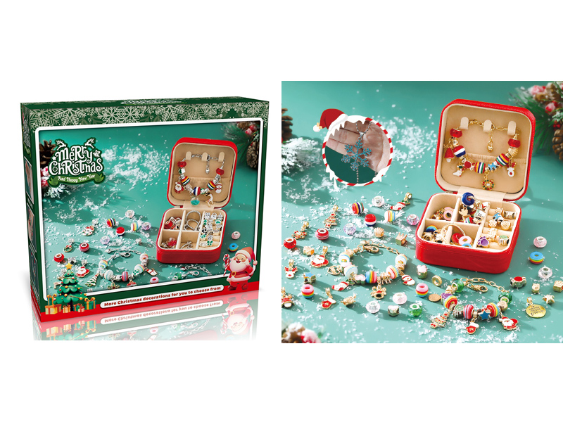 Christmas Double Layer Jewelry Box Set+Snow Necklace(67PCS)