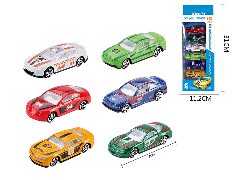 1:64 Slide Alloy Cars 6pcs