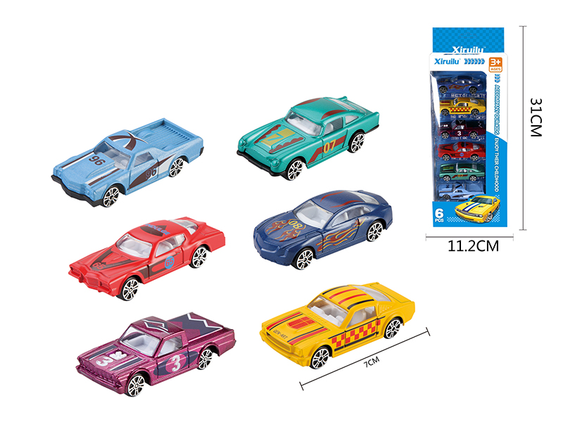1:64 Slide Alloy Classic Cars 6pcs