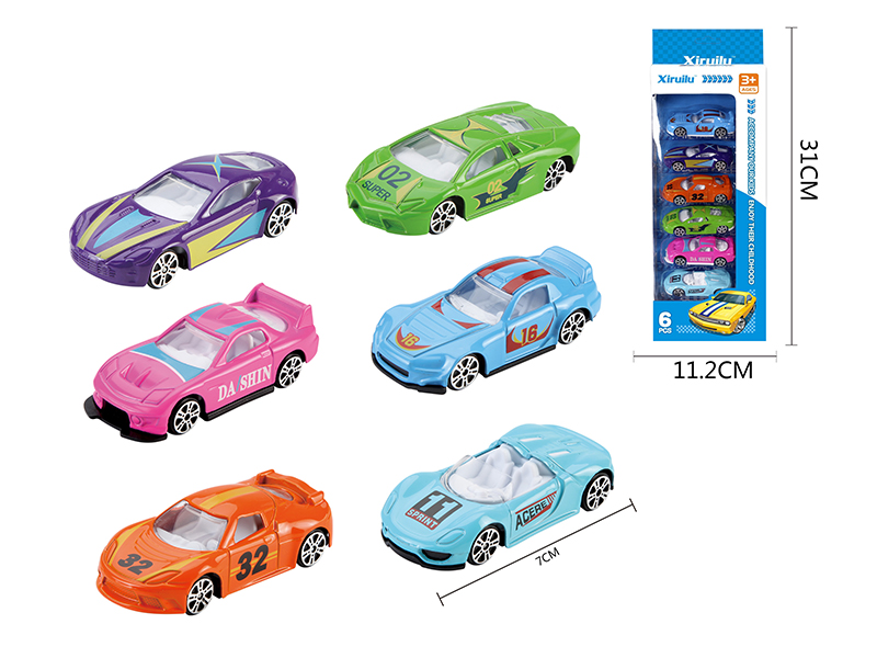 1:64 Slide Alloy Sports Cars 6pcs