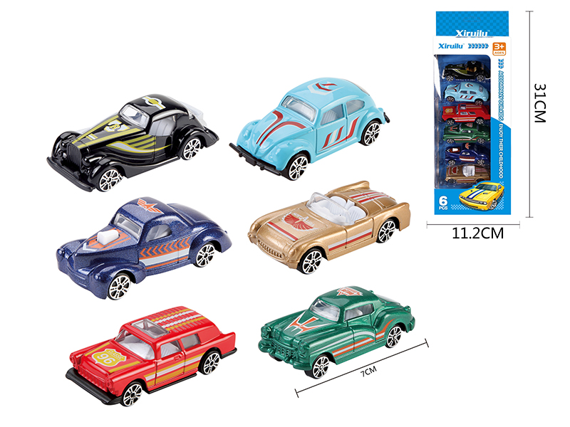 1:64 Slide Alloy Vintage Car 6pcs