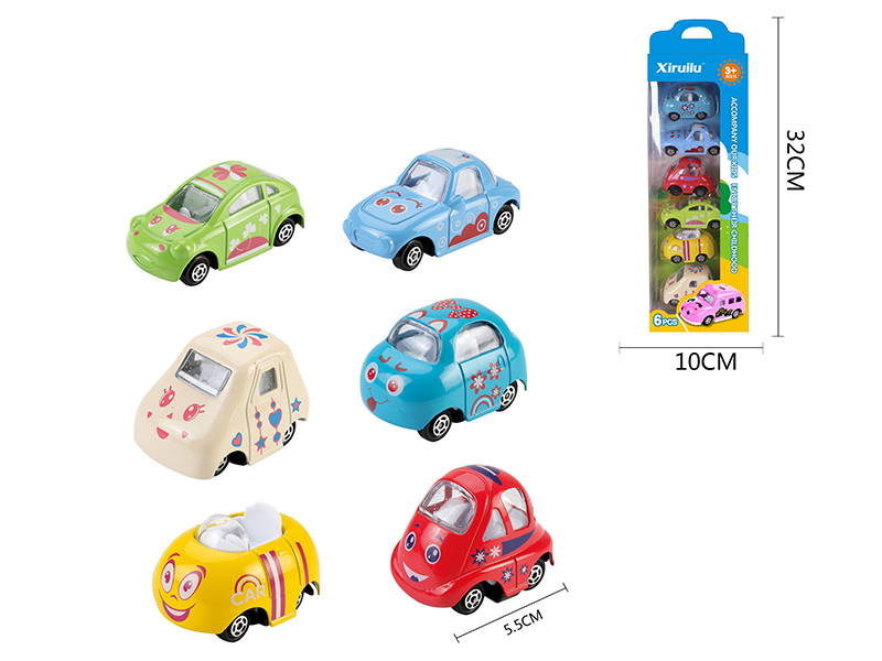 1:64 Slide Alloy Mini Cars 6pcs